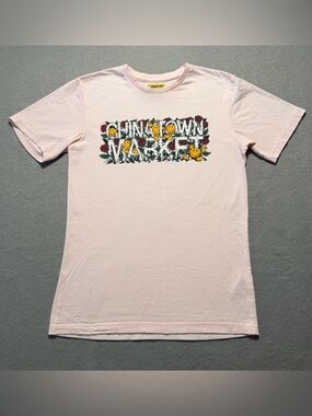 Chinatown Market Smiley Roses T-Shirt Men’s Small Pink Graphic Streetwear